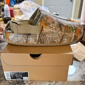 Nike Camouflage Sandals with Tan Accents